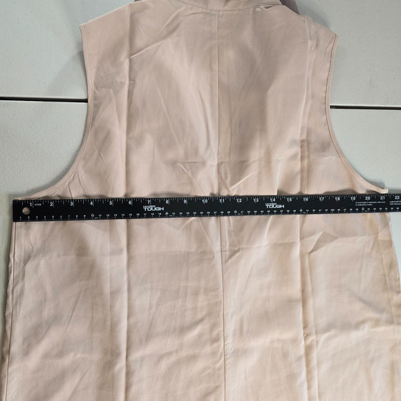 Shein Sleeveless Cardigan Women's 0XL Beige One Button Closure Long Length - Picture 9 of 16